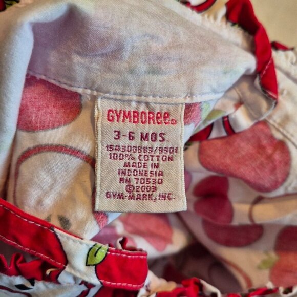 Gymboree girls size 3-6 months apple dress EUC with matching bike shorts Nwot - Picture 4 of 6